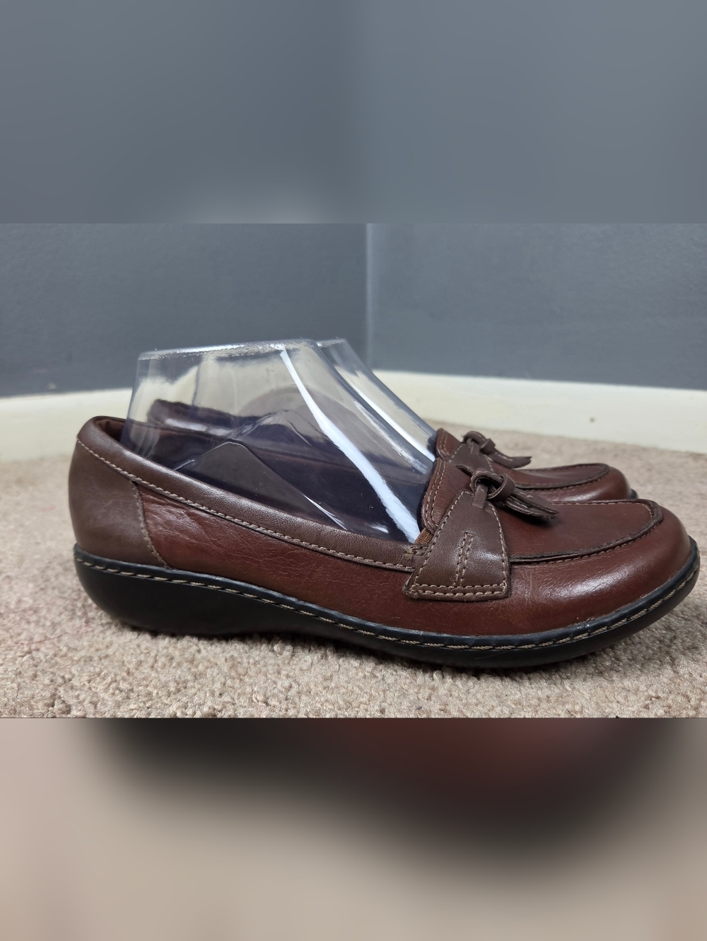 Woman's Brown Leather Tassel Loafers